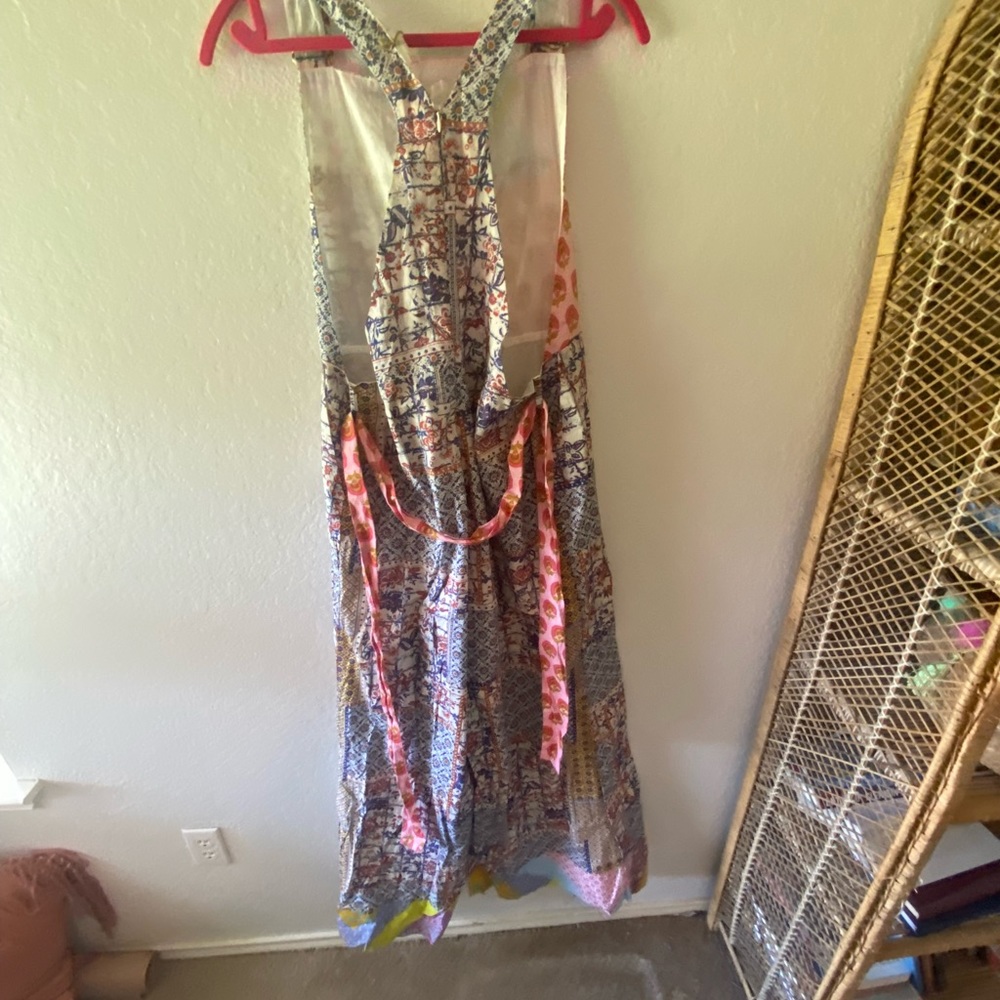 Amazing Anthropologie Let Me Be Patchwork Overalls size XL - Picture 13 of 14